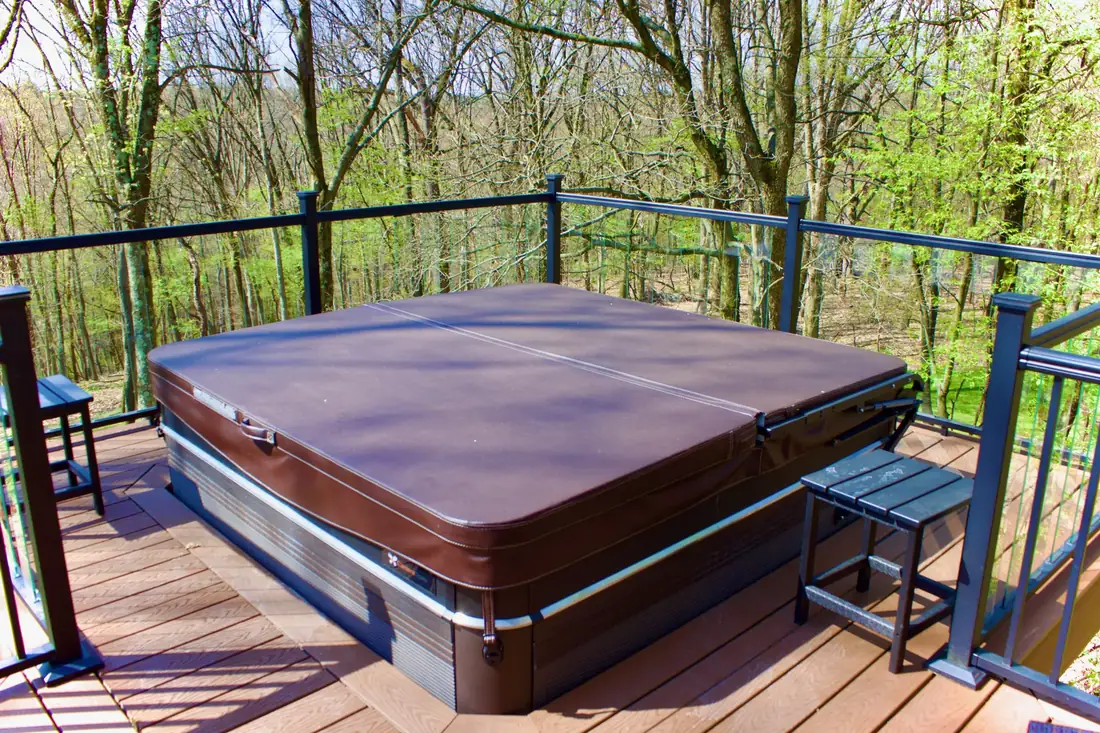 Elevated deck with hot tub — Oasis Custom Decks