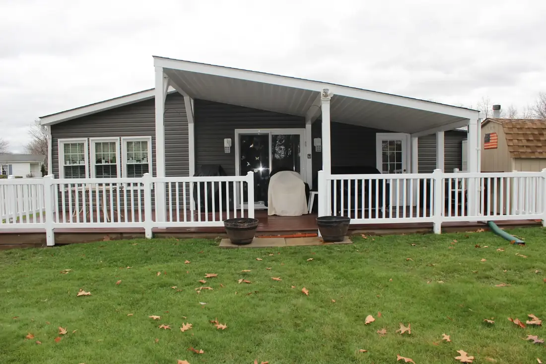 Covered porch, rear elevation — Oasis Custom Decks