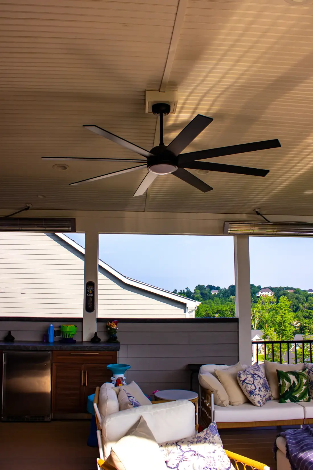 Beadboard ceiling and fan detail — Oasis Custom Decks