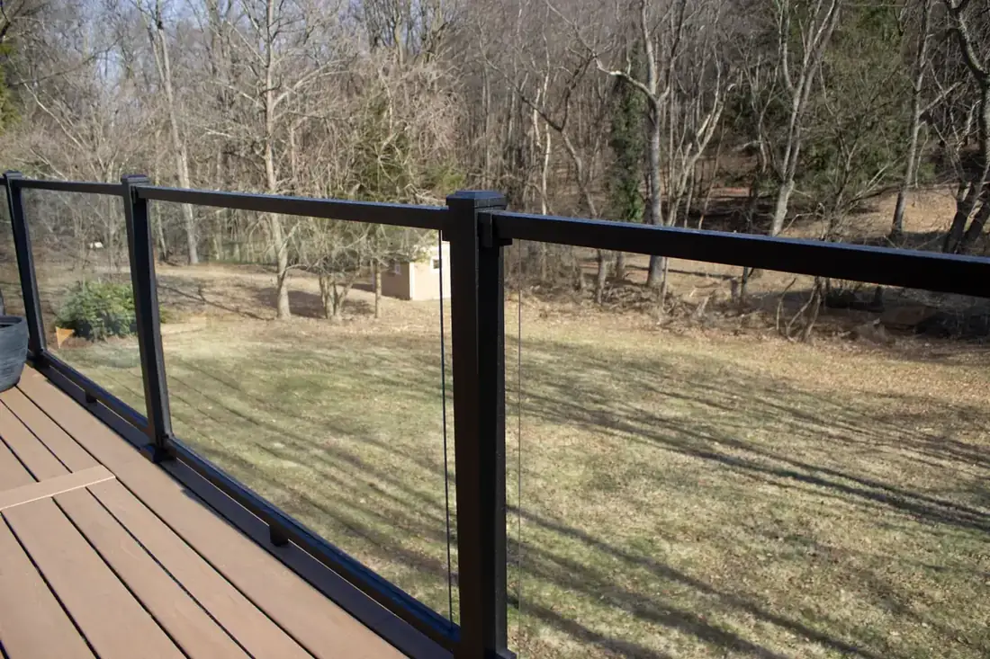 Looking out through the glass rail